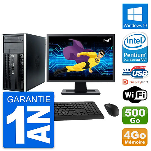 PC Tour HP Pro 6300 CMT Ecran 19" G630 RAM 4Go Disque Dur 500Go Windows 10 Wifi · Occasion