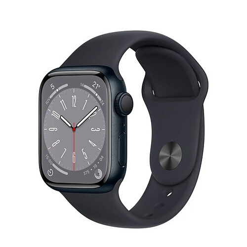 Apple Watch Series 8 GPS 41 mm Aluminium Noir (Midnight) et Bracelet Sport Noir (Midnight)