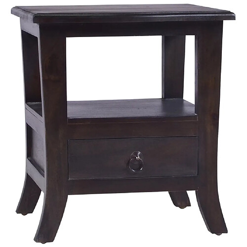 vidaXL Table de chevet Noir clair 40x40x45 cm Bois massif d'acajou