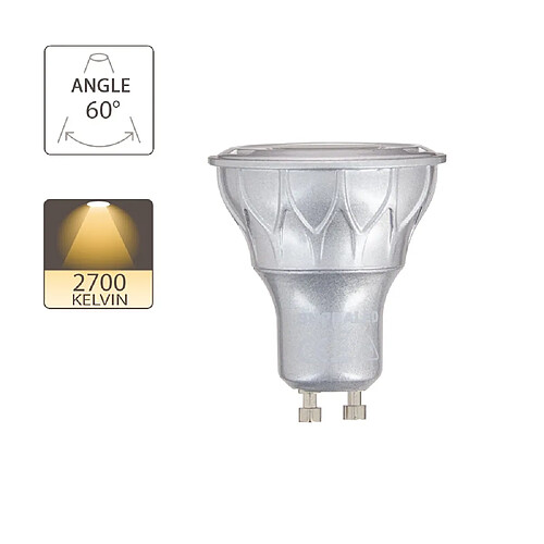 SUPRALED Ampoule LED (Spot), culot GU10, conso. 7,2W (eq. 50W), 345 lumens, blanc chaud