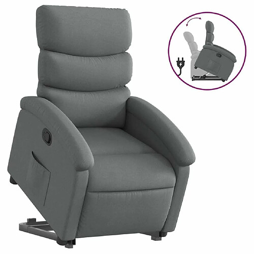 Maison Chic Fauteuil Relax pour salon, Fauteuil inclinable Gris foncé Tissu -GKD85509