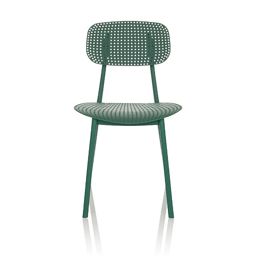 Chaise visiteur / chaise de jardin ARTIFO HOL Plastique vert hjh OFFICE