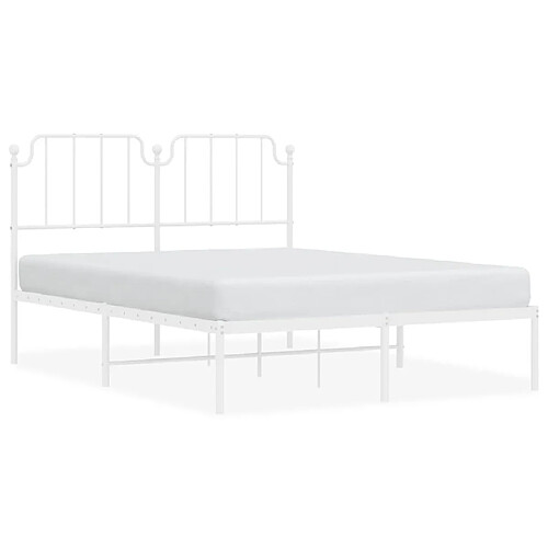 Maison Chic Cadre/structure de lit métal et tête de lit pour adulte - Lit Moderne Chambre blanc 140x190 cm -MN24690