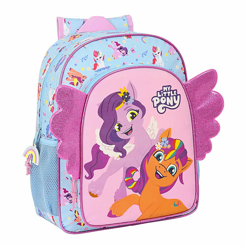 Cartable My Little Pony Wild & free 32 x 38 x 12 cm Bleu Rose