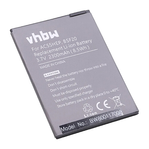 vhbw Li-Ion batterie 2300mAh (3.7V) pour téléphone portable mobil smartphone comme Archos AC55HEP