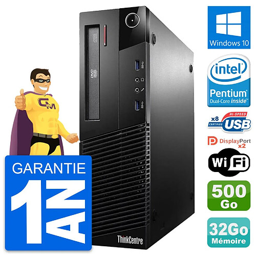 PC Lenovo ThinkCentre M93p SFF Intel G3220 RAM 32Go Disque 500Go Windows 10 Wifi · Occasion