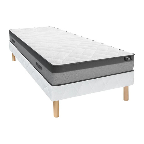 Vente-Unique Ensemble 90 x 190 cm sommier + matelas ressorts ensachés et mémoire de forme ép.24cm - ILLUSION de YSMÉE