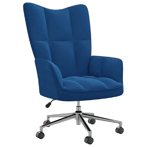 vidaXL Chaise de relaxation Bleu Velours