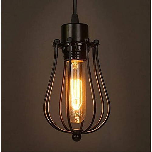 Stoex Retro Metal Suspensions Luminaire Cage Industrielle Plafonnier Luminaire Cage Metal Vintage Suspensions Luminaire Vintage Plafond Eclairage Cage Pendentif Lumiere Edison Culot E27