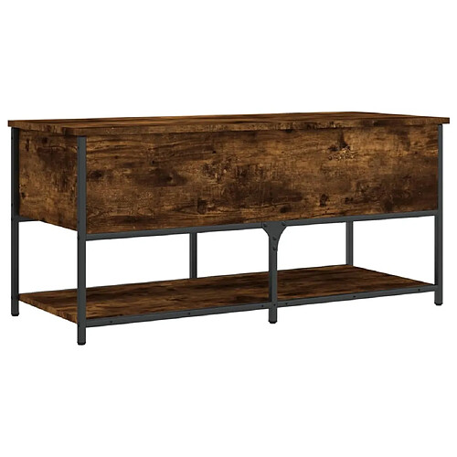 Maison Chic Banc de rangement | Meuble de rangement d'Entrée | Coffres d'Intérieur chêne fumé 100x42,5x47 cm bois d'ingénierie -MN52734