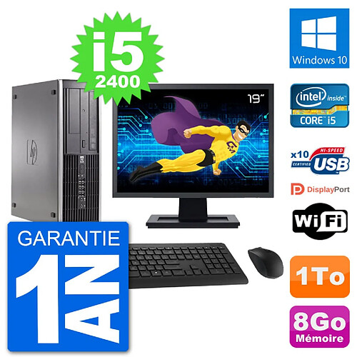 PC HP Compaq 6200 Pro SFF Ecran 19" i5-2400 RAM 8Go Disque 1To Windows 10 Wifi · Occasion