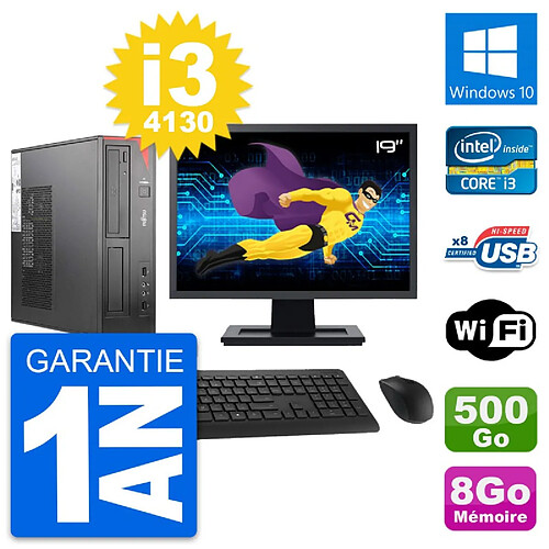 PC Fujitsu E520 DT Ecran 19" Intel i3-4130 RAM 8Go Disque 500Go Windows 10 Wifi · Occasion