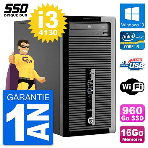 PC Tour HP ProDesk 400 G1 Intel Core i3-4130 RAM 16Go SSD 960Go Windows 10 Wifi · Occasion