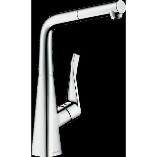 Mitigeur de cuisine HANSGROHE Metris M71 , avec douchette extractible 1 jet chromé - 14821000