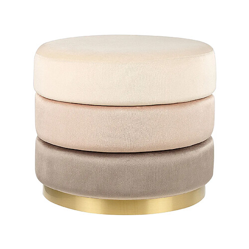 Beliani Pouf en velours beige LOUIN