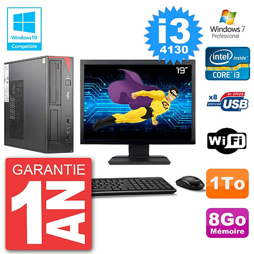 PC Fujitsu Esprimo E520 Ecran 19" i3-4130 RAM 8Go Disque 1To Graveur DVD Wifi W7 · Occasion