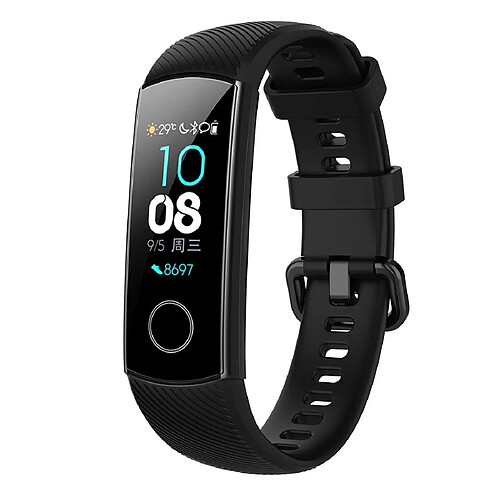 Wewoo Bracelet pour montre connectée de en silicone Smartwatch Huawei Honor Band 4 Noir