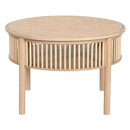 Pegane Table basse, table de salon ronde en bois coloris naturel - diamètre 75 x Hauteur 49 cm