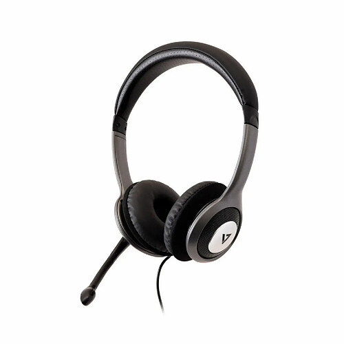 Casques avec Microphone V7 HU521 Noir Argenté