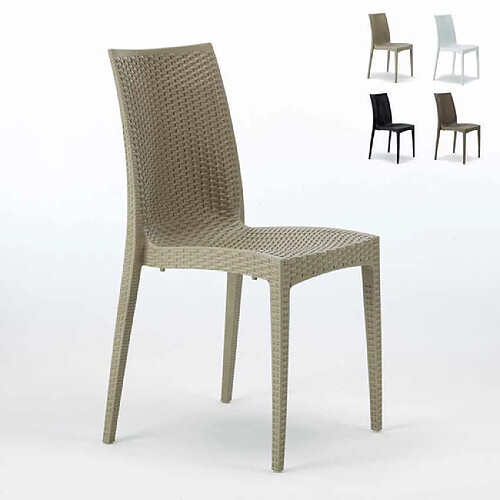 Grand Soleil Chaises Jardin Poly rotin empilable bar