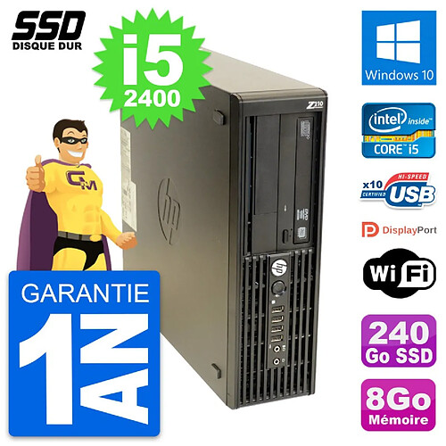 PC HP WorkStation Z210 SFF Intel Core i5-2400 RAM 8Go SSD 240Go Windows 10 Wifi · Occasion