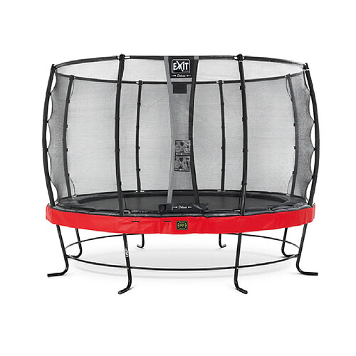 Trampoline EXIT Elegant Premium 366 Rouge + filet de securite Deluxe