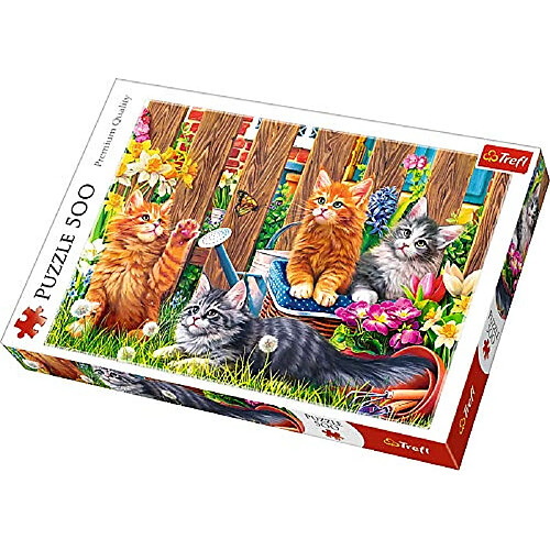 trefl- Puzzle modèle Chats dans Le Jardin 500 pièces, 37326, Multicolore