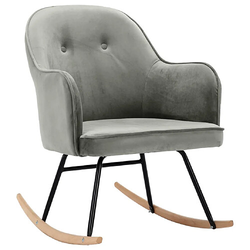 Maison Chic Chaise à bascule | Fauteuil Relax, design moderne Gris Velours -GKD11701