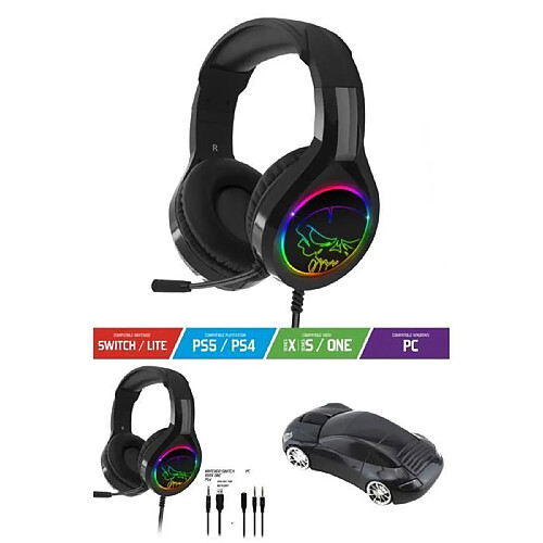 Spirit of Gamer CASQUE GAMER PRO H8 POUR XBOX ONE - SERIES X | S - PC /Stéréo /SWITCH PS4 PS5 + Souris PORSCHE DESIGN HQ