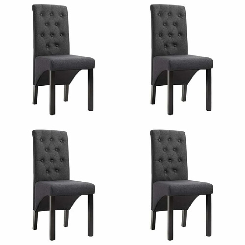 Maison Chic Lot de 4 Chaises à manger,Chaise pour cuisine gris foncé tissu -MN47347