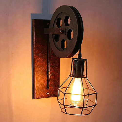 Universal Lampe murale vintage vin lampes murales industrielles lampes parasol loft cafe bar lampes reglables lampes deco led (noir)