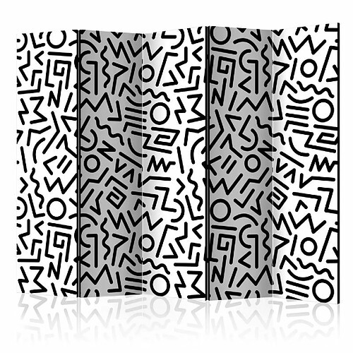 Paris Prix Paravent 5 Volets Black & White Maze 172x225cm