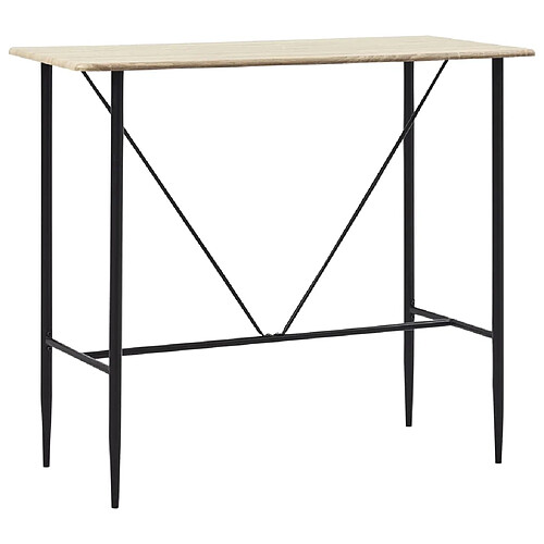 vidaXL Table de bar Chêne 120 x 60 x 110 cm MDF