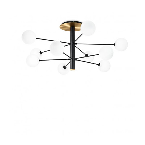 Ideal Lux Plafonnier Cosmopolitan Verre,métal Noir 10 ampoules 53,5cm