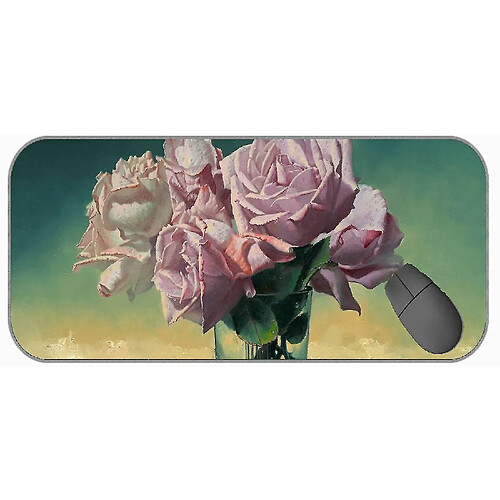 Universal (750x300x3) Pad de souris de jeu étendu grande taille, pad de souris rose avec bords cousus