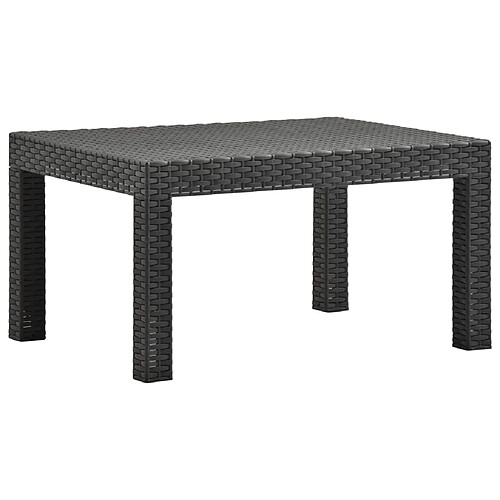 vidaXL Table de jardin Anthracite 58x58x41 cm PP Rotin