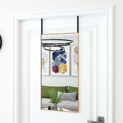 vidaXL Miroir de porte Doré 40x80 cm Verre et aluminium