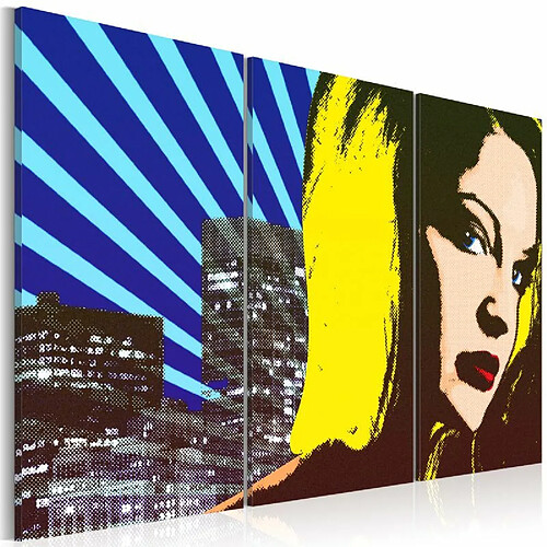 Paris Prix Tableau Imprimé 3 Panneaux Femme Pop Art 40 x 60 cm