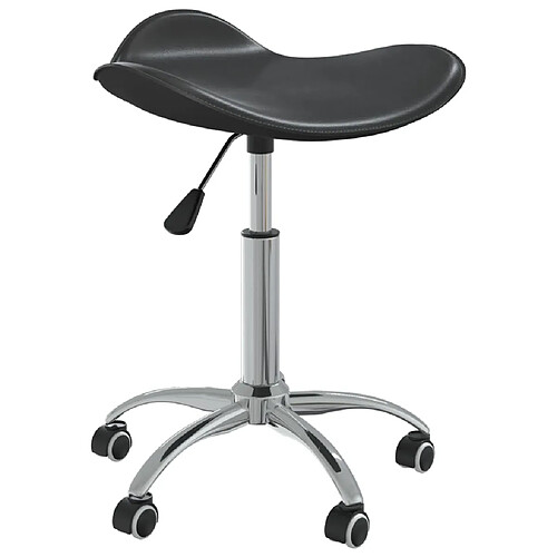 vidaXL Chaise pivotante à manger Noir Similicuir