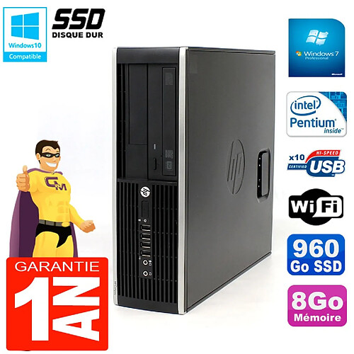 PC HP Compaq 8300 SFF Intel G850 RAM 8Go Disque 960 Go SSD Graveur DVD Wifi W7 · Occasion