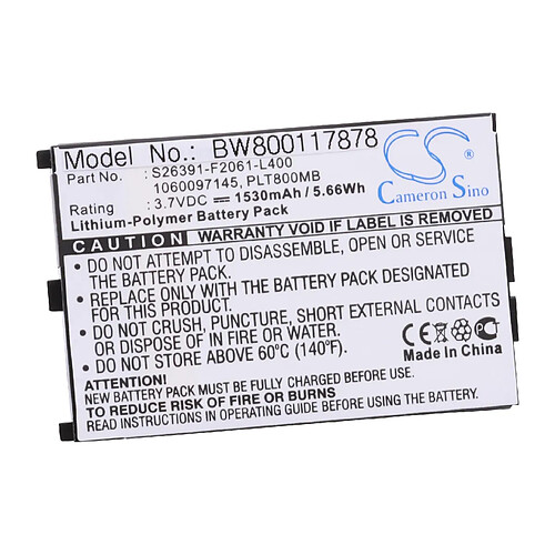 vhbw Li-Polymer Batterie 1530mAh (3.7V) pour PDA Mobilcomputer Fujitsu Siemens Loox T800, T810, T830