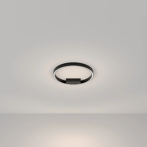 MAYTONI Plafonnier semi-encastré LED moderne intégré noir, 40cm, 4000K