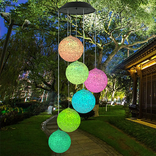 BESTA Carillon éolien solaire LED colibri transparent carillon éolien changement de couleur étanche, jardin, fête, décor patio cour pelouse etc.