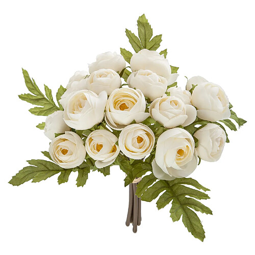 Toilinux Lot 2x Bouquet artificiel de 18 Camélia - H. 30 cm - Blanc