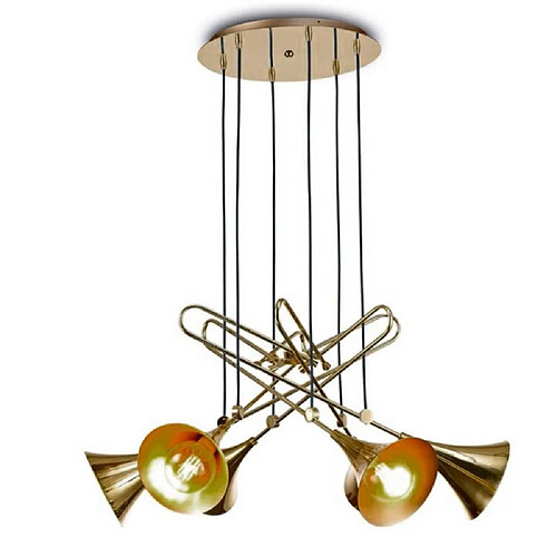 Suspension jazz trombone dore luminaire 6 spots 20W MANTRA