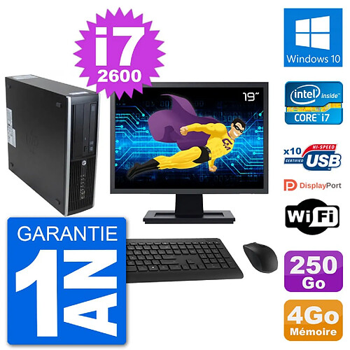 PC HP 8300 SFF Ecran 19" Intel i7-2600 RAM 4Go Disque 250Go Windows 10 Wifi · Occasion