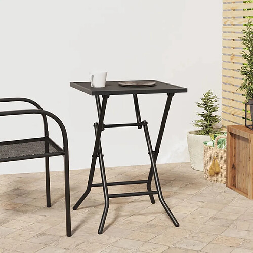 vidaXL Table de jardin pliable anthracite 50x50x72 cm maille d'acier