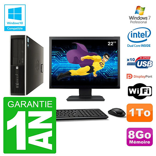 PC HP Compaq 8100 SFF Ecran 22" G6950 RAM 8Go Disque 1To Graveur DVD Wifi W7 · Occasion