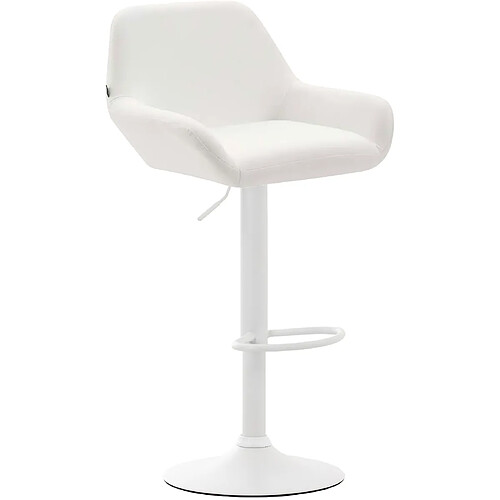 Non Tabouret de bar Braga simili cuir blanc