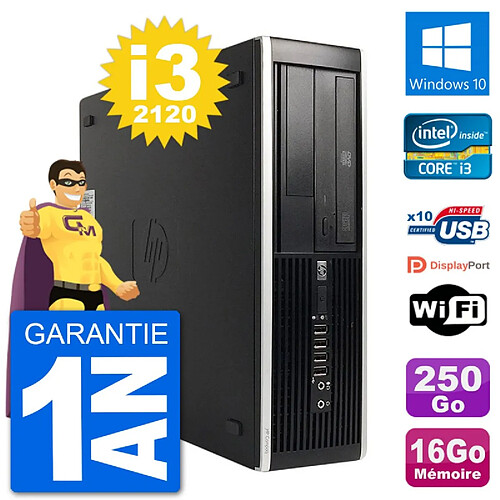 PC HP Compaq 6200 Pro SFF Intel i3-2120 RAM 16Go Disque 250Go Windows 10 Wifi · Occasion